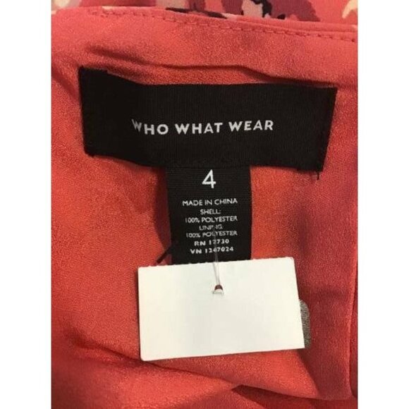 Who What Wear Skirt 4 Coral Floral Asymmetric New - Picture 4 of 5